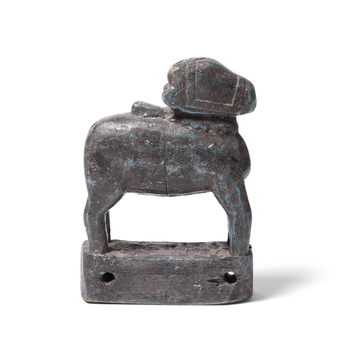 Antique Painted Indian Wooden Nandi Bull Toy  | INDIGO ANTIQUES