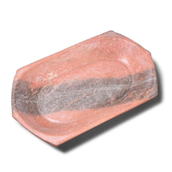 Interior Of Carved Pink Stone Parath From Rajasthan | Indigo Antiques