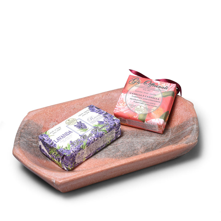 Carved Pink Stone Parath From Rajasthan | Indigo Antiques