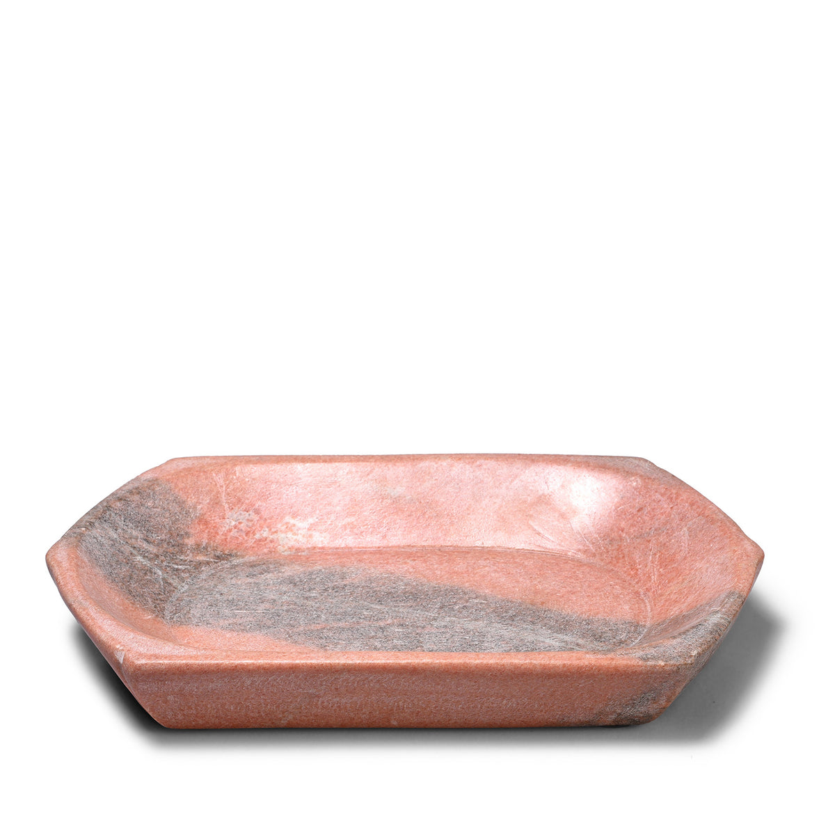 Carved Pink Stone Parath From Rajasthan | Indigo Antiques