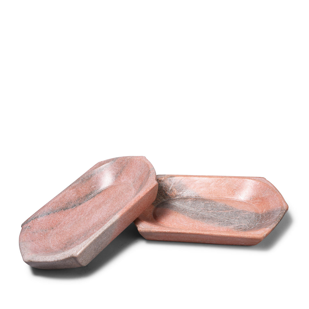 Carved Pink Stone Parath From Rajasthan | Indigo Antiques