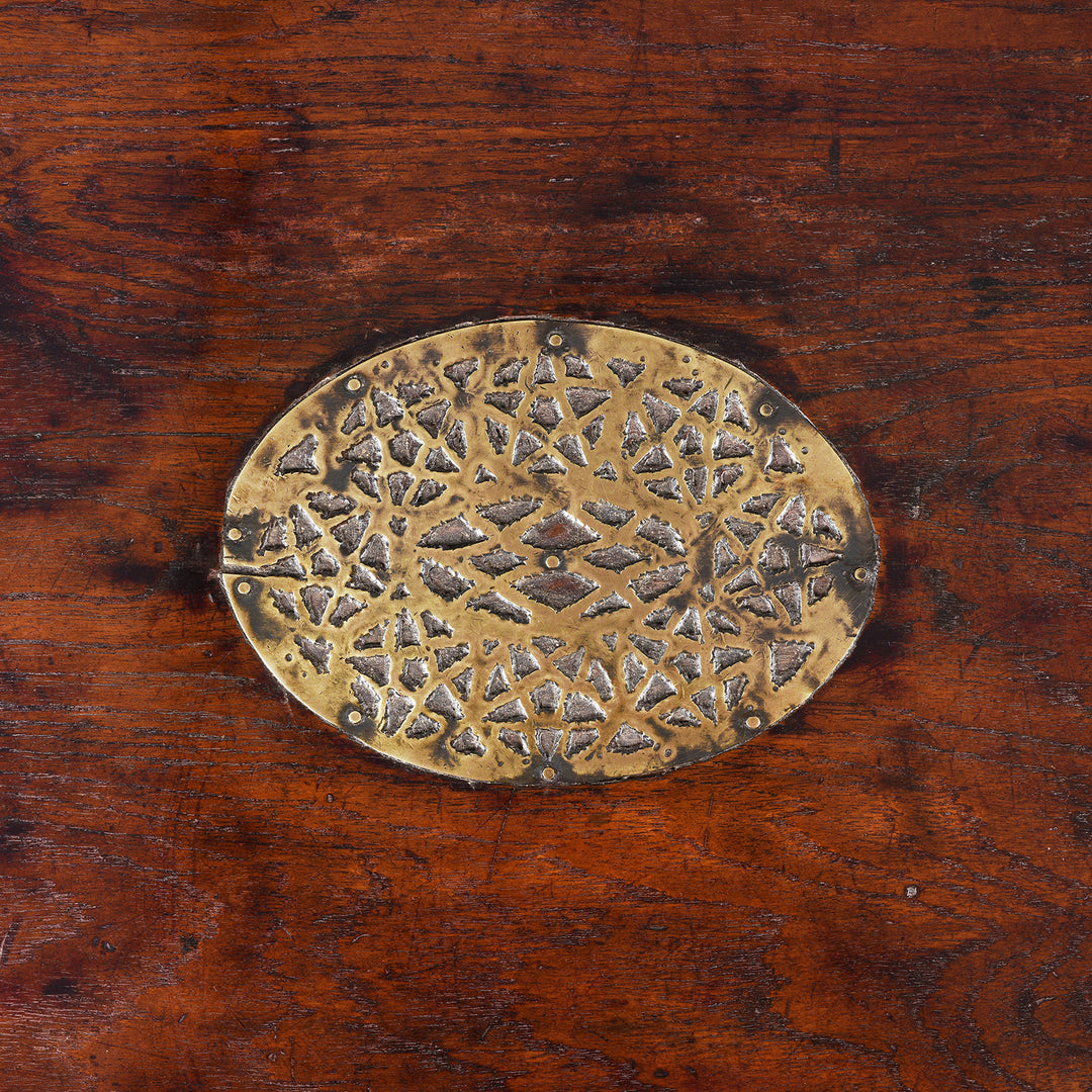 Detail From Antique Brass Bound Teak Chest From Rann Of Kutch | Indigo Antiques