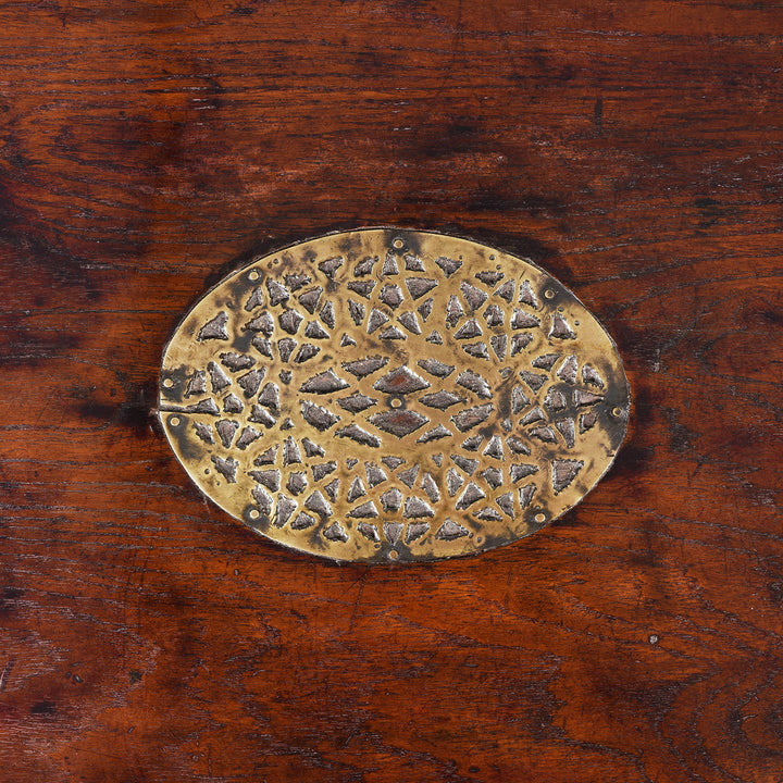 Detail From Antique Brass Bound Teak Chest From Rann Of Kutch | Indigo Antiques