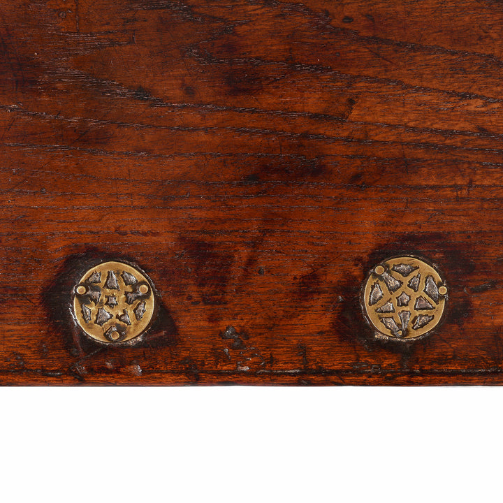 Detail From Antique Brass Bound Teak Chest From Rann Of Kutch | Indigo Antiques