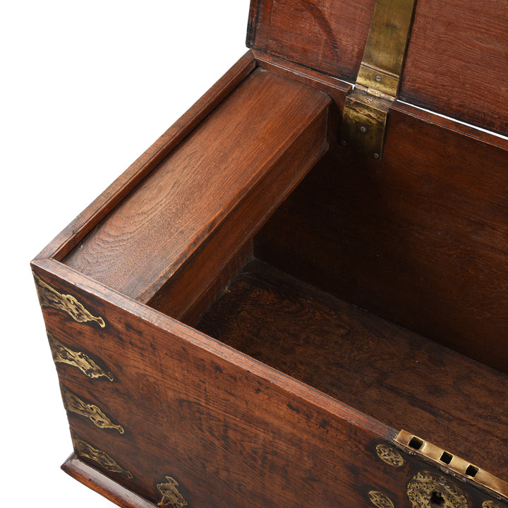 Candle Box Detail From Antique Brass Bound Teak Chest From Rann Of Kutch | Indigo Antiques