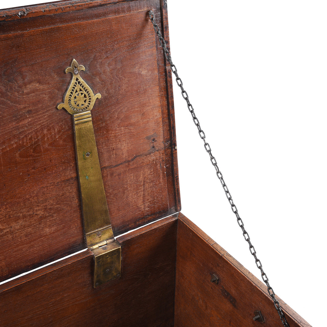 Chain Detail From Antique Brass Bound Teak Chest From Rann Of Kutch | Indigo Antiques