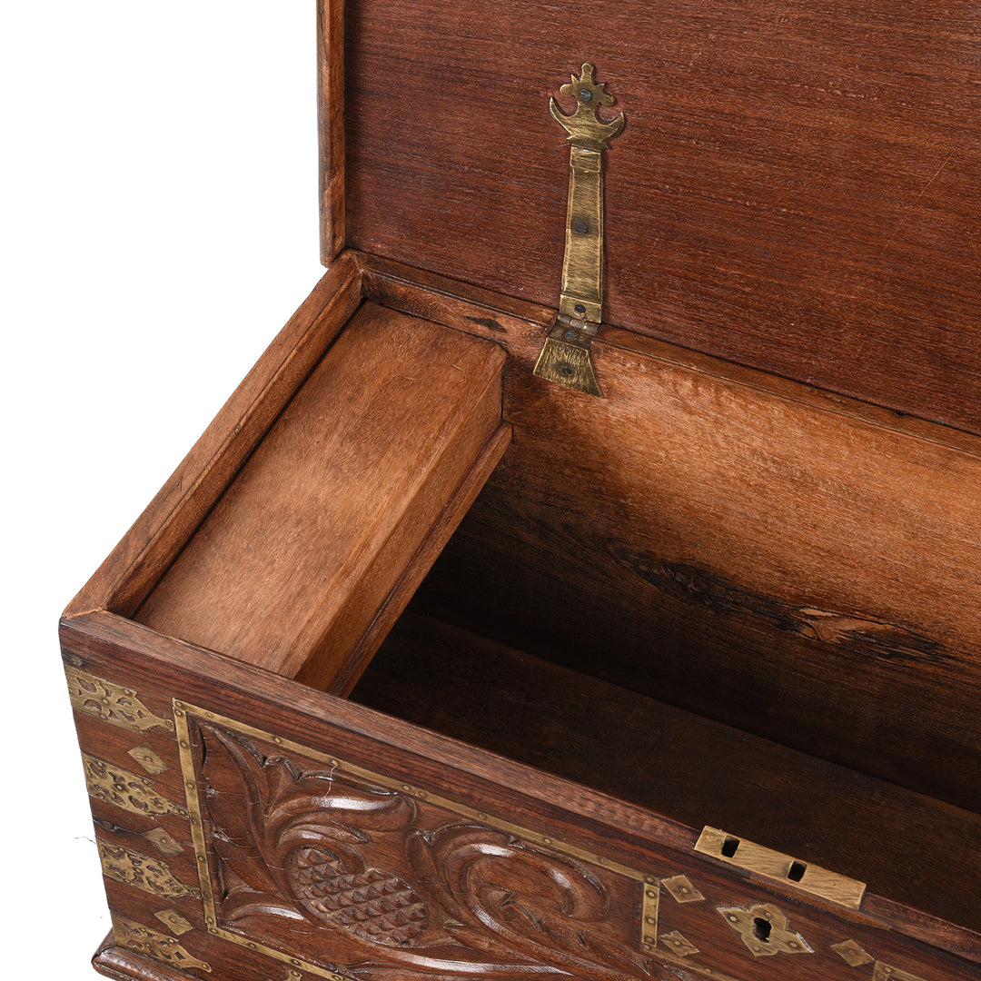 Candle Box Detail From Antique Carved Malabar Chest From Kutch | Indigo Antiques