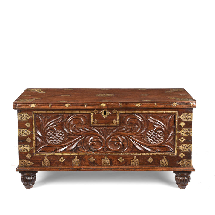 Antique Carved Malabar Chest From Kutch | Indigo Antiques