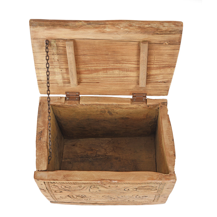 Inside Of Antique Old Cedar Himachal Pradesh Carved Chest | Indigo Antiques