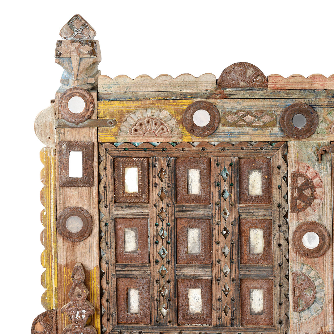 Corner Detail From Old Indian Damchiya Dowry Chest From Kutch | Indigo Antiques