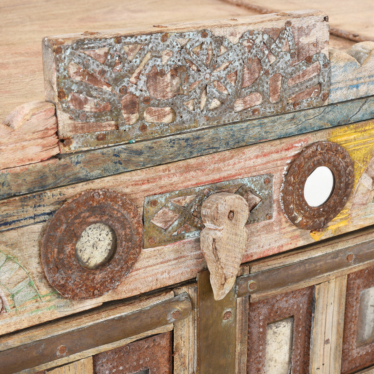 Latch Detail From Old Indian Damchiya Dowry Chest From Kutch | Indigo Antiques