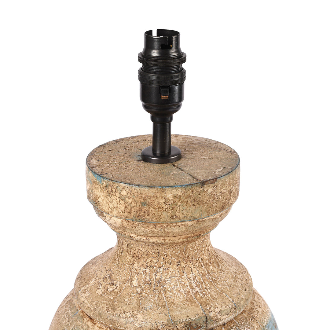 Painted Wooden Mughal Style Table Lamp | Indigo Antiques