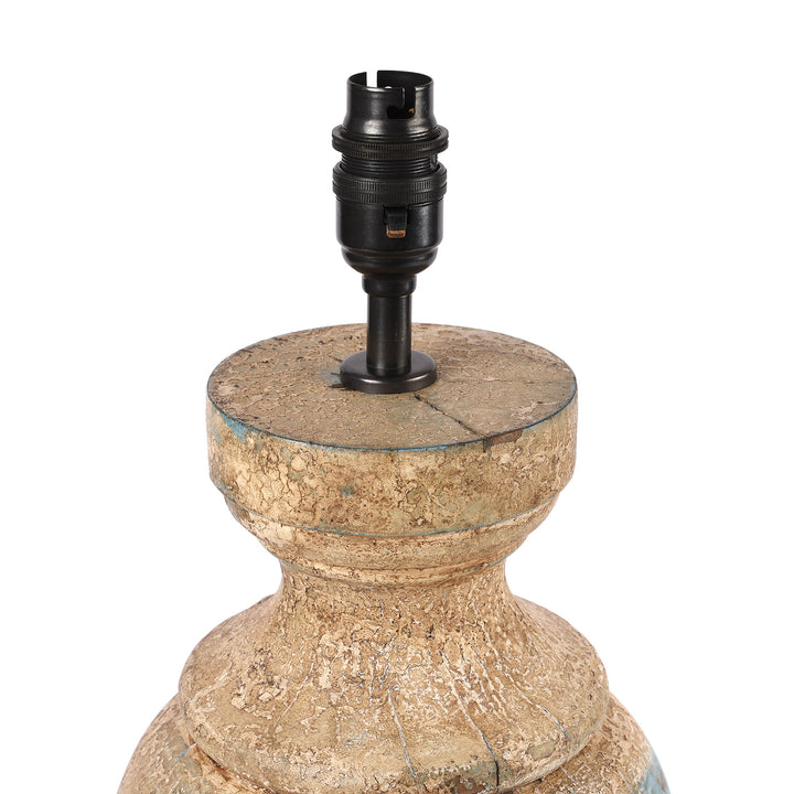 Painted Wooden Mughal Style Table Lamp | Indigo Antiques