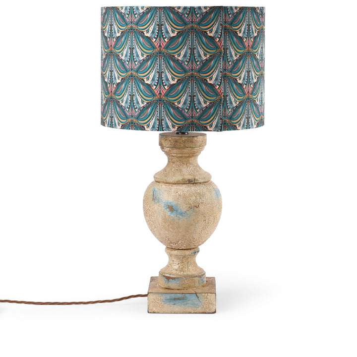 Painted Wooden Mughal Style Table Lamp | Indigo Antiques