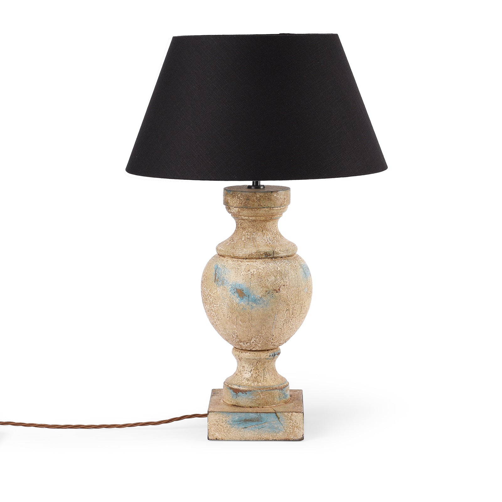 Painted Wooden Mughal Style Table Lamp | Indigo Antiques