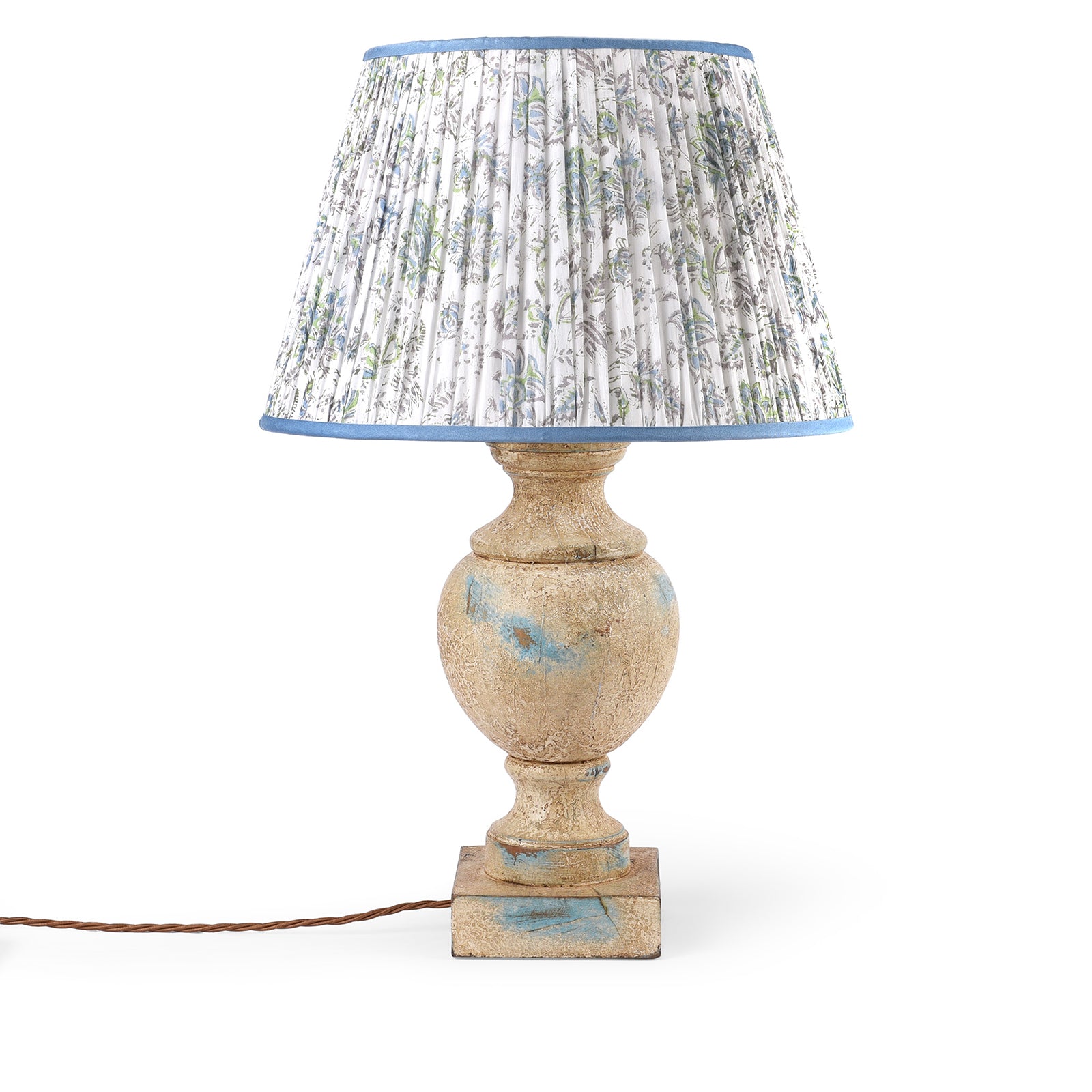 Painted Wooden Mughal Style Table Lamp | Indigo Antiques