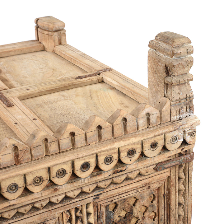 Detail From Antique Indian Damchiya Dowry Chest From Kutch | Indigo Antiques