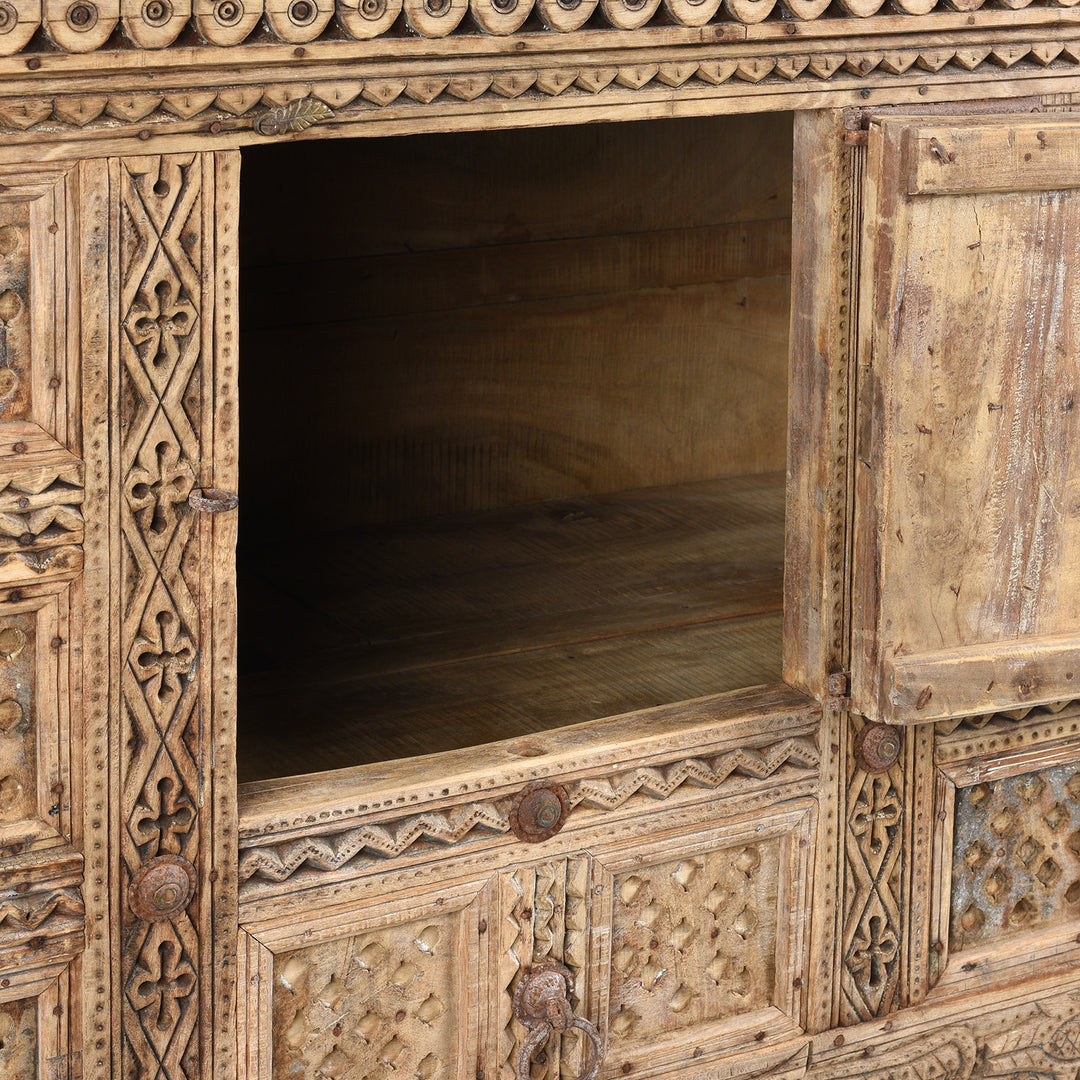 Interior Of Antique Indian Damchiya Dowry Chest From Kutch | Indigo Antiques