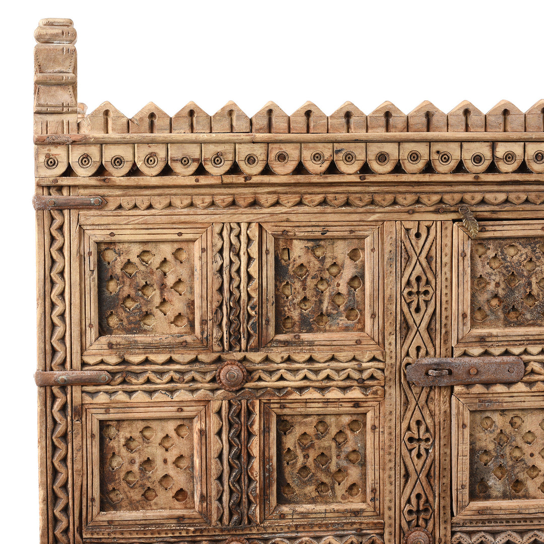 Corner Detail From Antique Indian Damchiya Dowry Chest From Kutch | Indigo Antiques