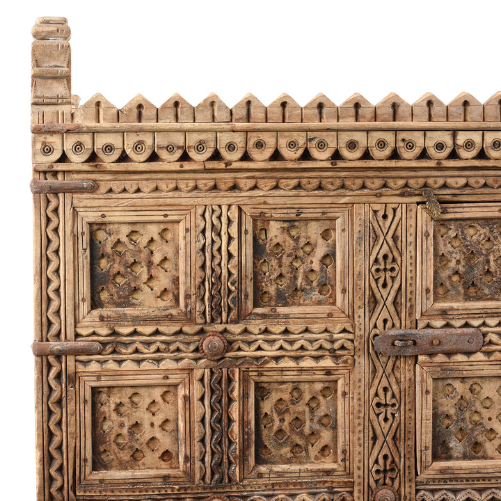 Corner Detail From Antique Indian Damchiya Dowry Chest From Kutch | Indigo Antiques