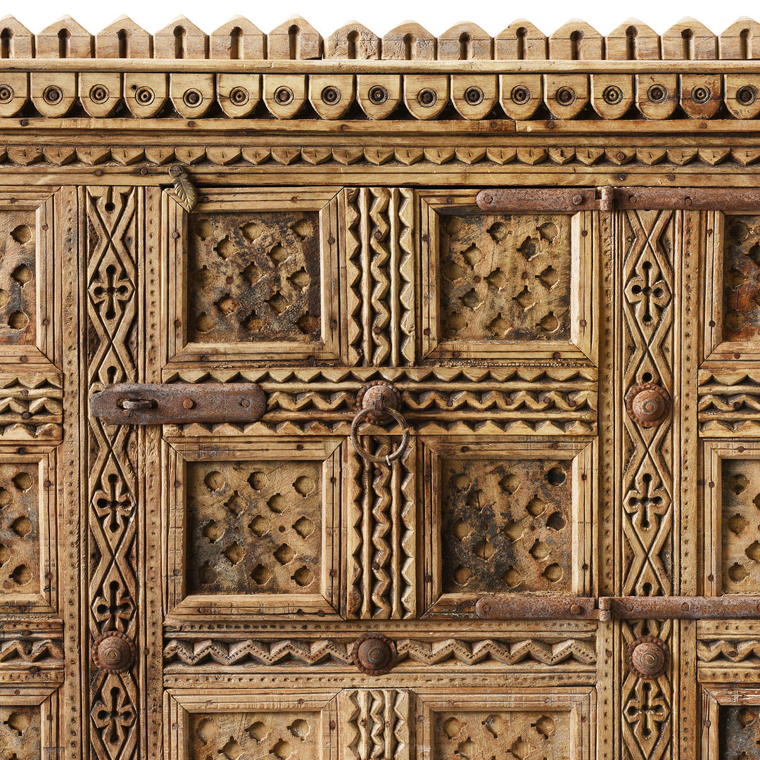 Door Detail From Antique Indian Damchiya Dowry Chest From Kutch | Indigo Antiques