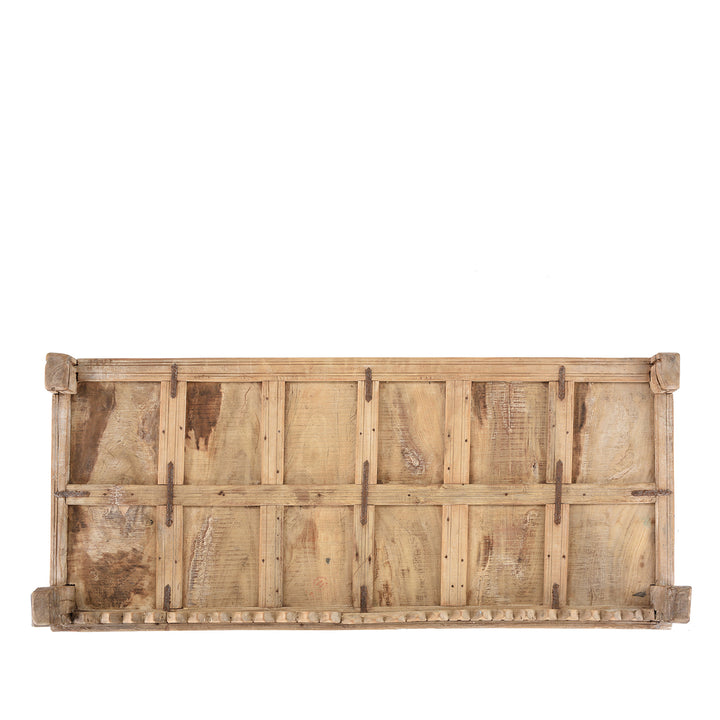 Top Down VIew Of Antique Indian Damchiya Dowry Chest From Kutch | Indigo Antiques