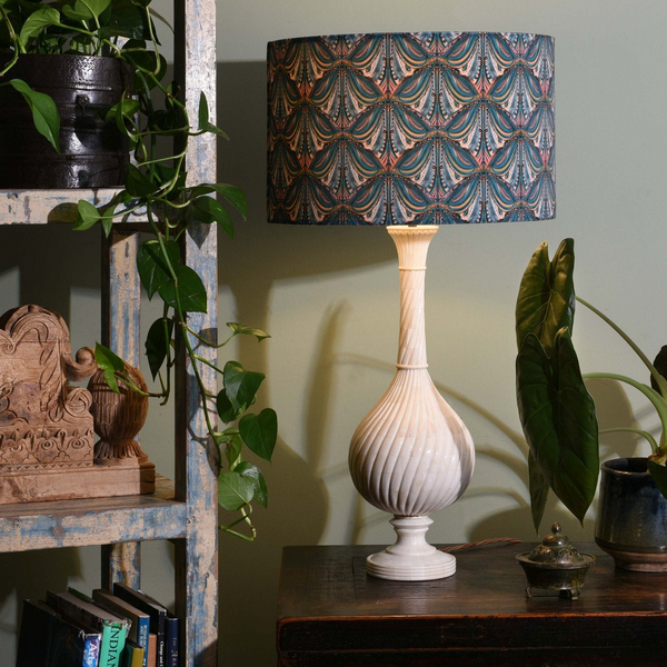 Mughal Swirl Bone Inlay Table Lamp