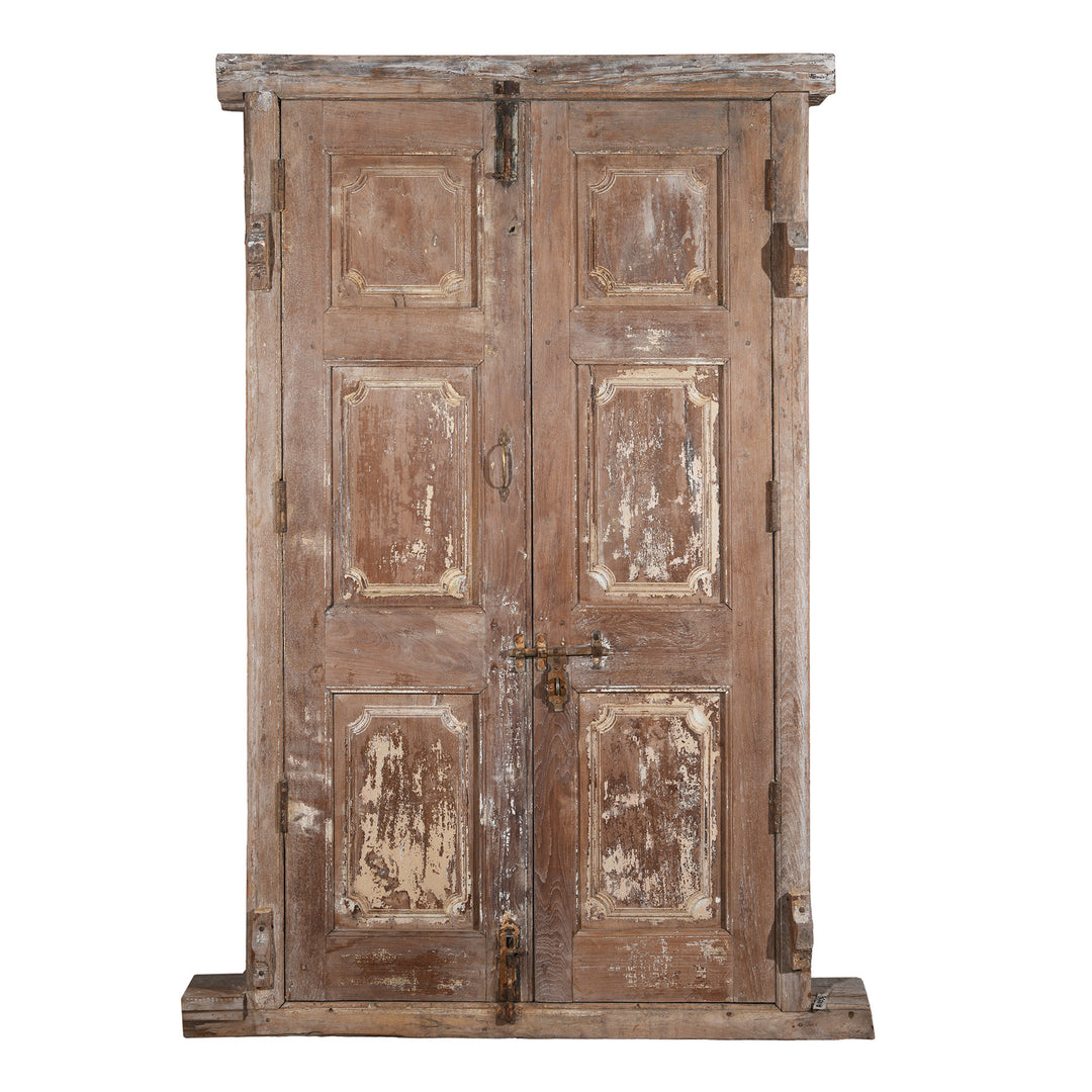 Back Of Carved Teak Door And Frame From Gujarat | Indigo Antiques