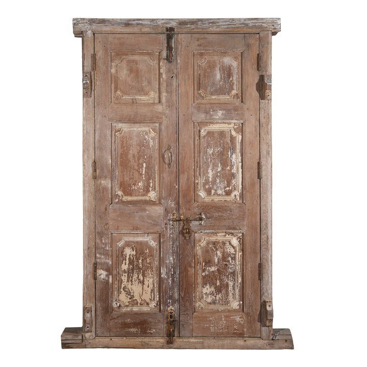 Back Of Carved Teak Door And Frame From Gujarat | Indigo Antiques