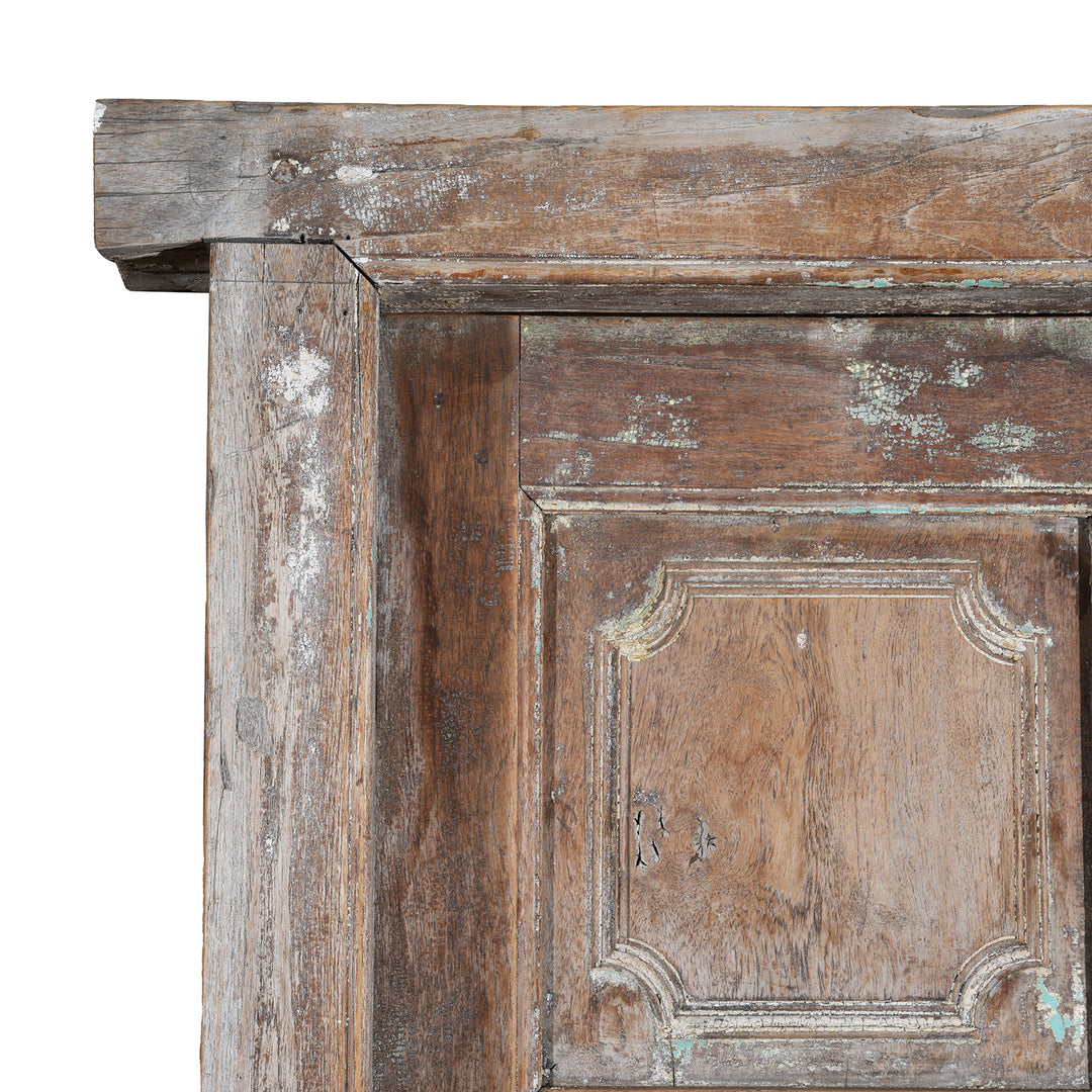 Corner Detail From Carved Teak Door And Frame From Gujarat | Indigo Antiques