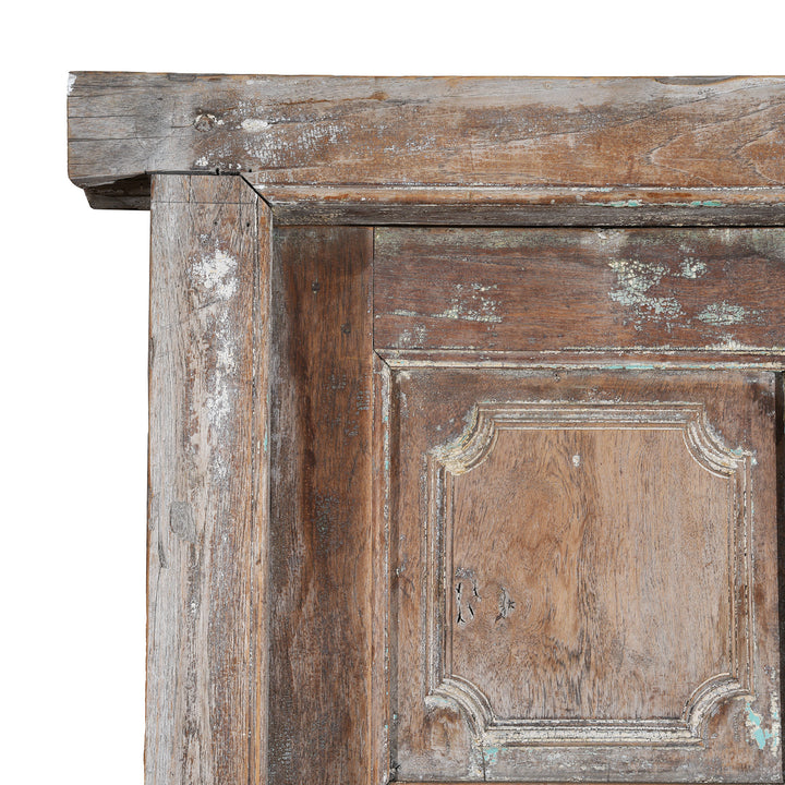 Corner Detail From Carved Teak Door And Frame From Gujarat | Indigo Antiques