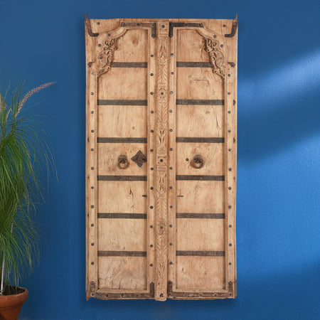 Carved Bleached Doors From Bikaner - 19th Century