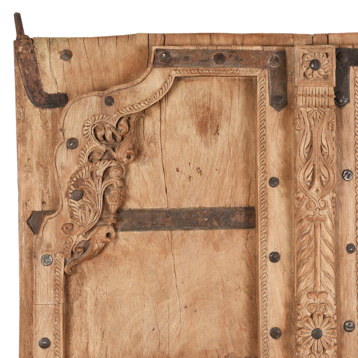 Carving Detail From Antique Carved Bleached Doors From Bikaner -  | INDIGO ANTIQUES