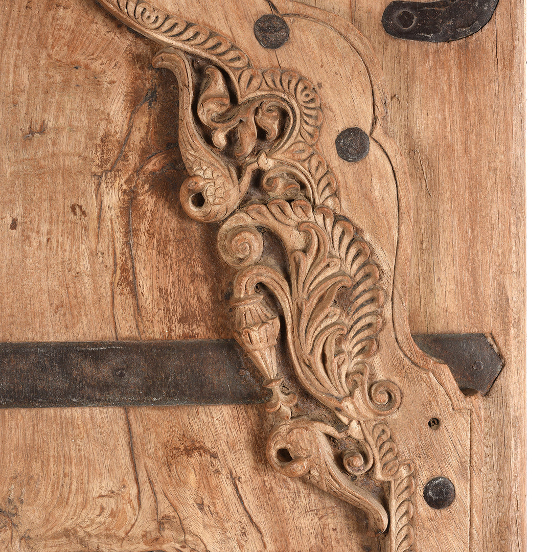 Carving Detail From Antique Carved Bleached Doors From Bikaner -  | INDIGO ANTIQUES