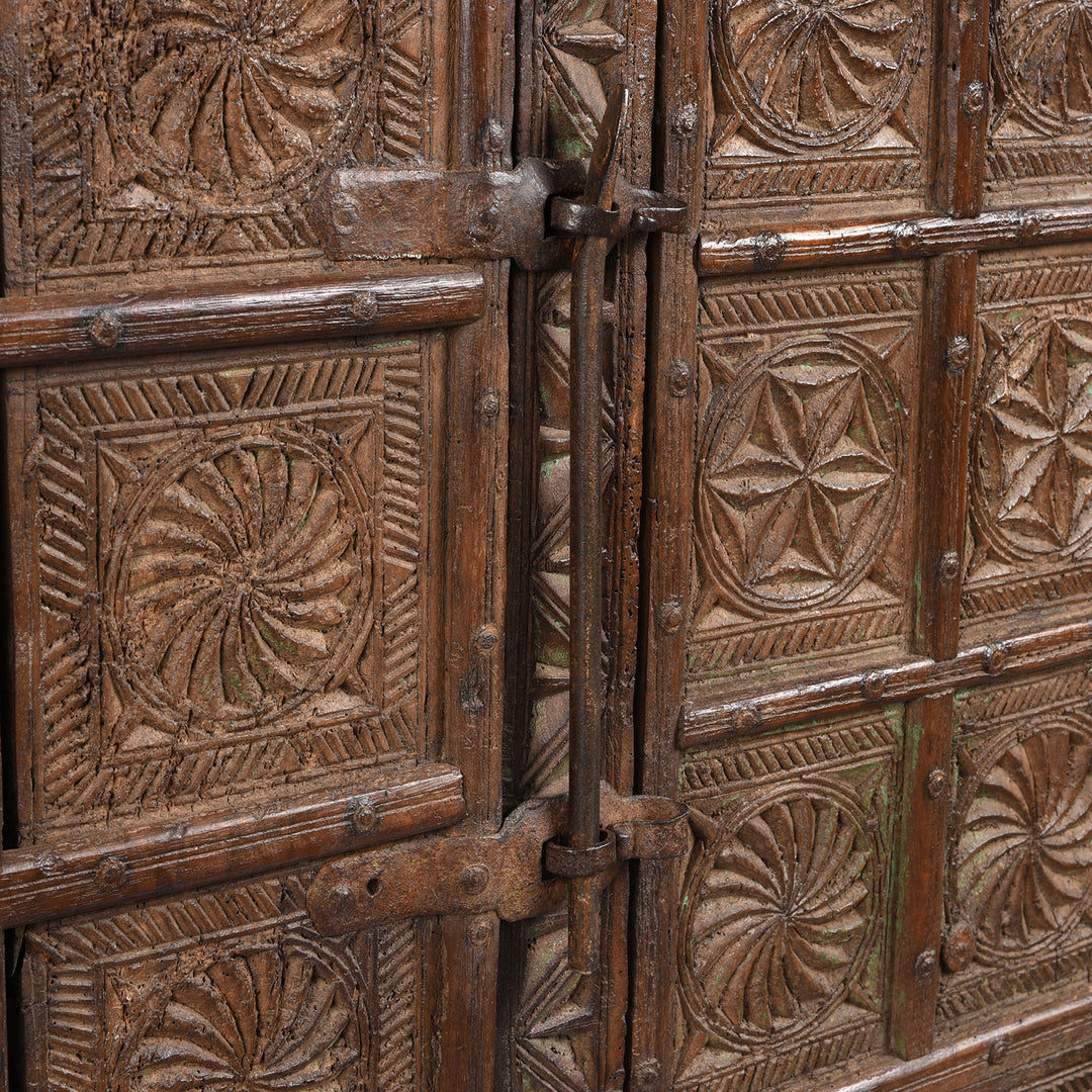Locking Pin Detail From Antique Indian Majus Dowry Chest | Indigo Antiques