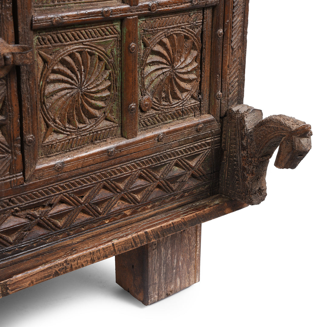 Horse Head Carving From Antique Indian Majus Dowry Chest | Indigo Antiques