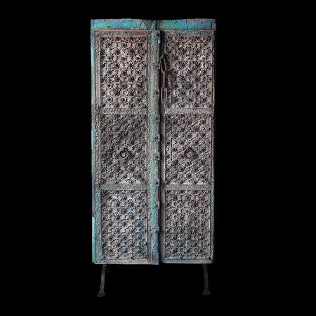 Painted Mughal Door From Uttar Pradesh - 18th Century