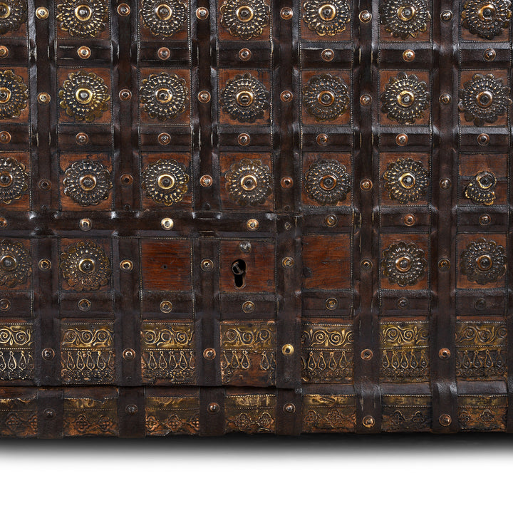Compartment Detail From Antique Brass Bound Pithara Console Chest From Saurashtra | Indigo Antiques