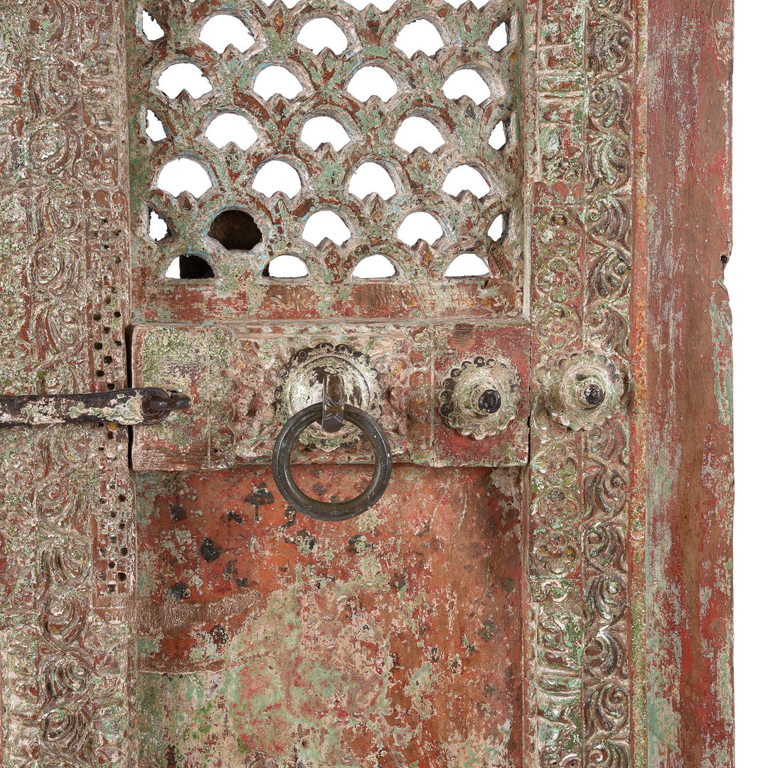 Door Handle Detail From Antique Indian Painted Doors | Indigo Antiques