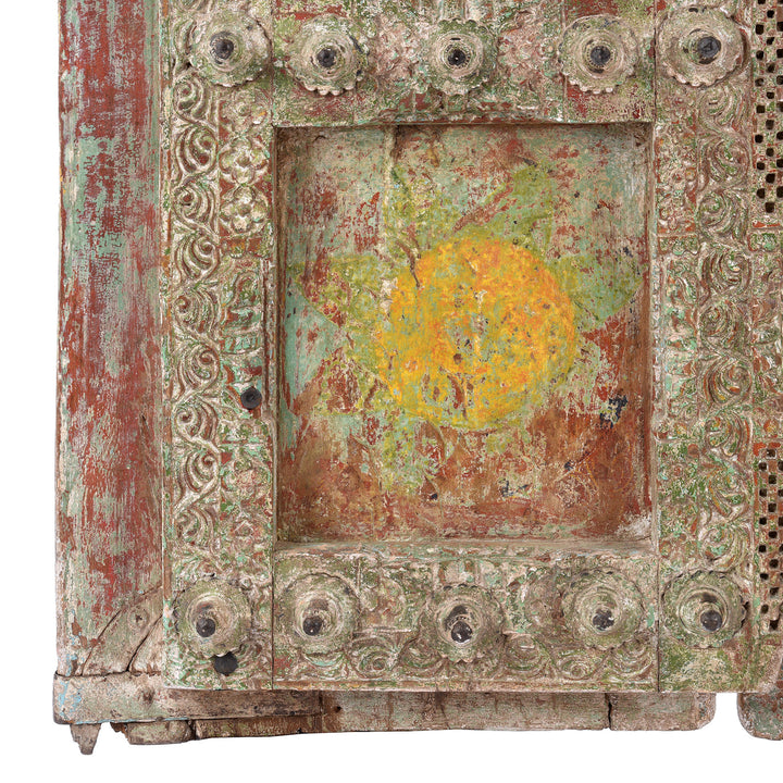 Paint Detail From Antique Indian Painted Doors | Indigo Antiques