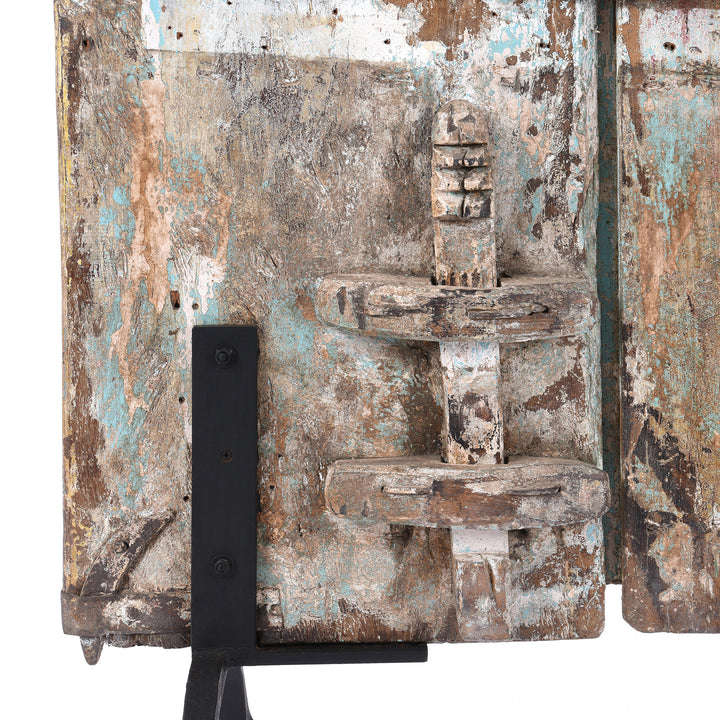 Detail From Back Of Antique Indian Painted Doors | Indigo Antiques