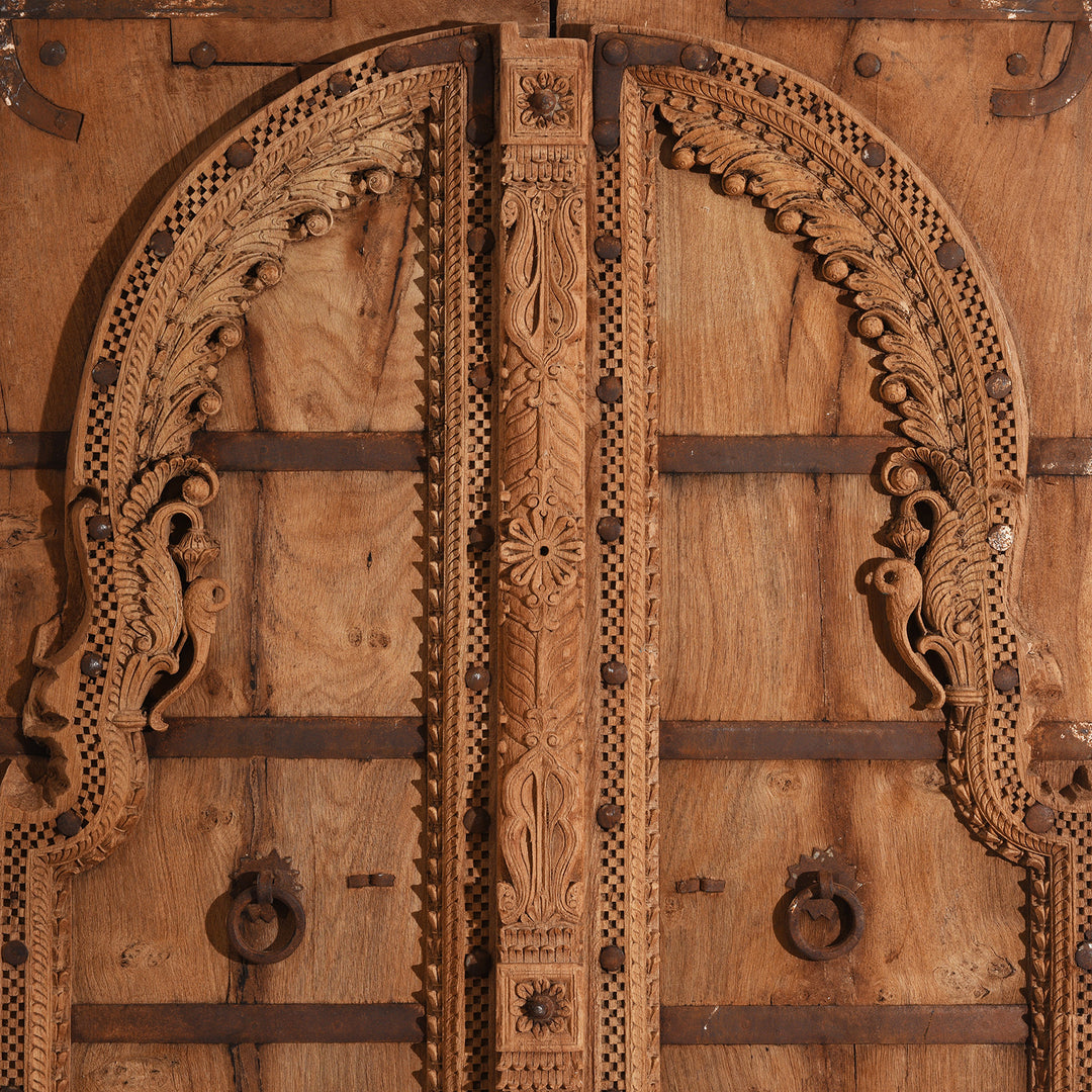 Detail From Bleached Doors From Bikaner - Early 19th Century | INDIGO ANTIQUES