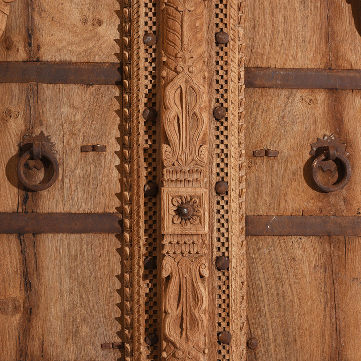 Handles Detail From Bleached Doors From Bikaner - Early 19th Century | INDIGO ANTIQUES