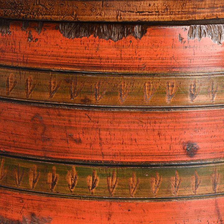 Detail From Antique Scractchwork Lacquer Pot From Sindh - 19th Century | Indigo Antiques