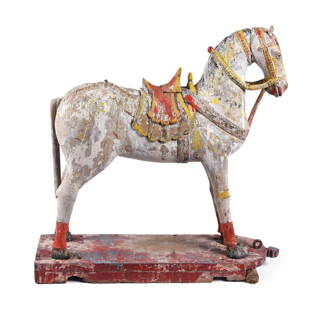 Option 2 Antique Indian Painted Wooden Horses | Indigo Antiques