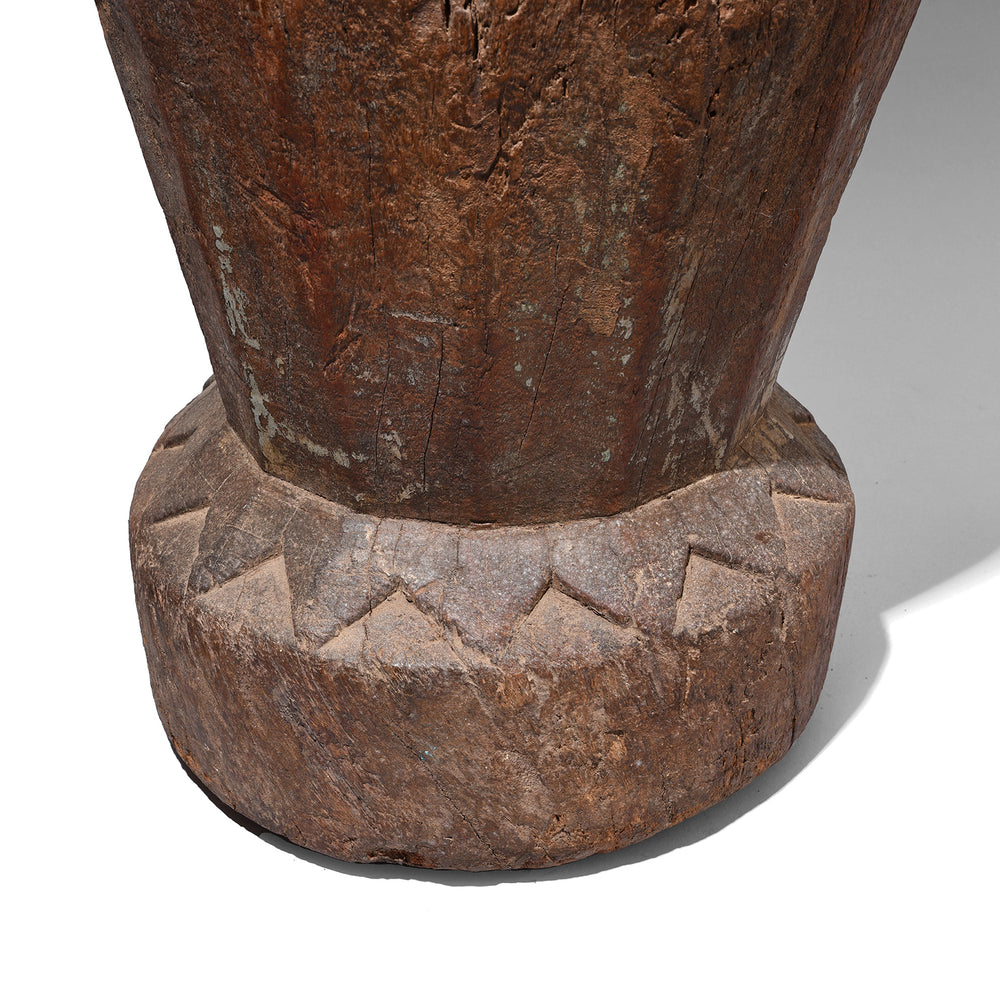 Base Detail From Antique Neem Mortar From Himachal Pradesh | Indigo Antiques