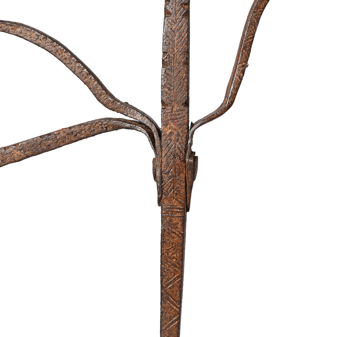 Etching Detail From Antique Indian Iron Opium Retort From Rajasthan | Indigo Antiques