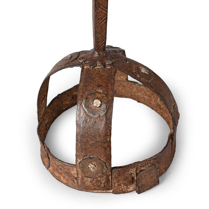 Base Detail From Antique Indian Iron Opium Retort From Rajasthan | Indigo Antiques