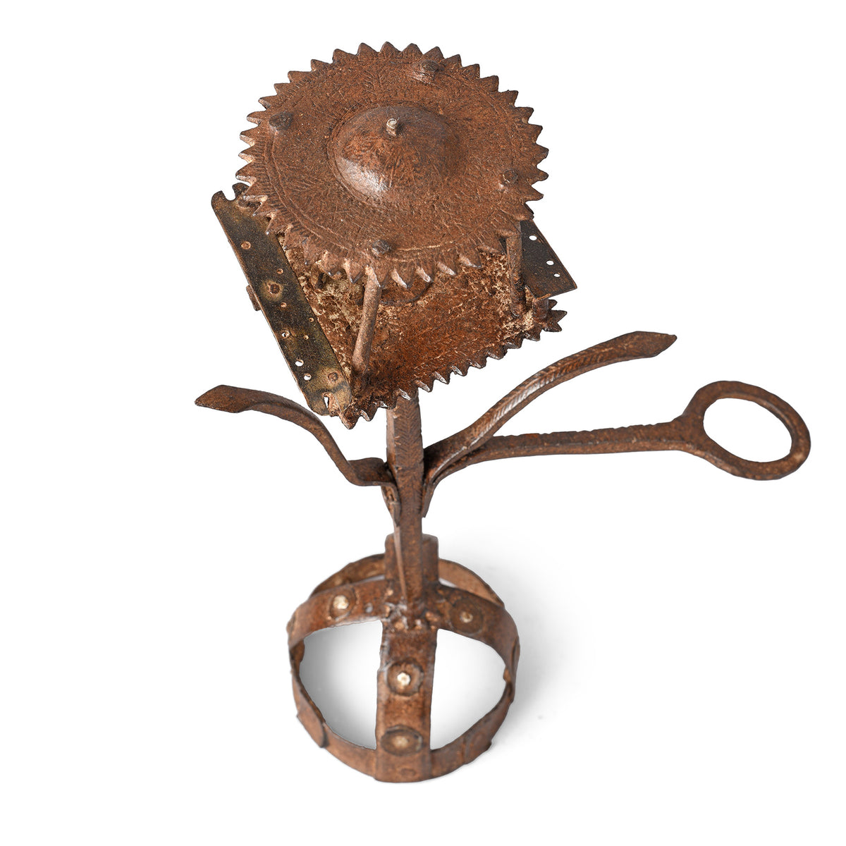 Top Down View Of Antique Indian Iron Opium Retort From Rajasthan | Indigo Antiques