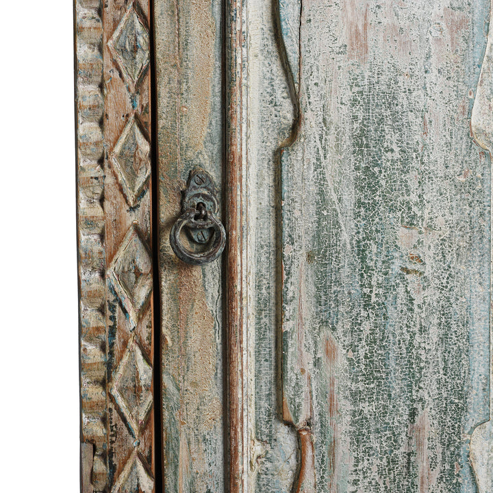 Handle Detail From Bedside Cabinet Made From Reclaimed Carved Teak | Indigo Antiques